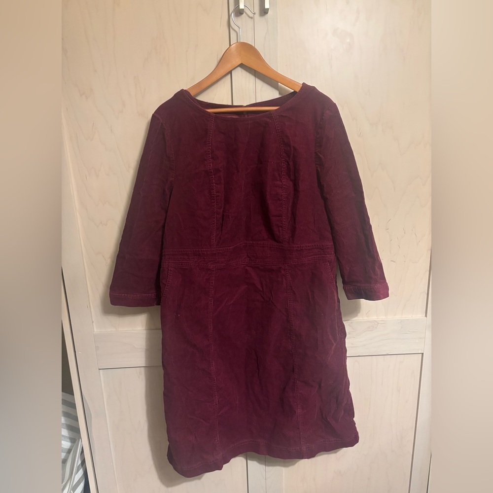 Boden Rich Burgundy Long Sleeve Dress